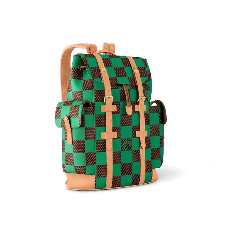 LOUIS VUITTON Christopher Mm Backpack Damier Pop Green-1