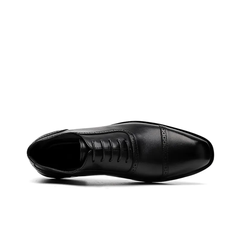 GZZ Dress Shoes Men Low Top Black/Brown-2