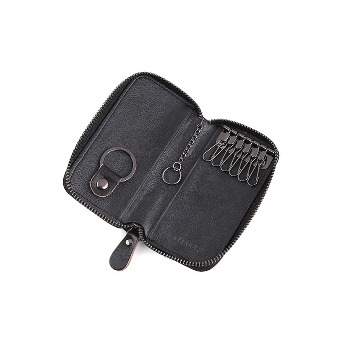 Gorora Top Grain Cow Leather Storage Bag Key Pouch Men's Yellow Brown/Coffee/Blue Gray/Black-3