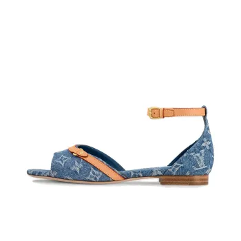 LOUIS VUITTON Helios One Strap Sandals Women's Blue