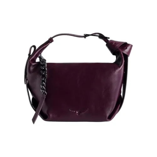 Zadig & Voltaire Cow Leather Shoulder Bag Crossbody Bag Handbag Women's Burgundy