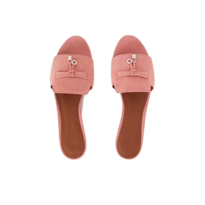 Loro Piana Quiet Slide Slippers Women's Pink-3