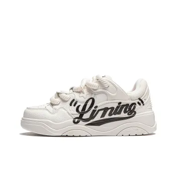 LiNing Zhi Cheng 2.0 Cushioning Breathable Height Increasing Low Top Skateboard Shoes Women's Mist White