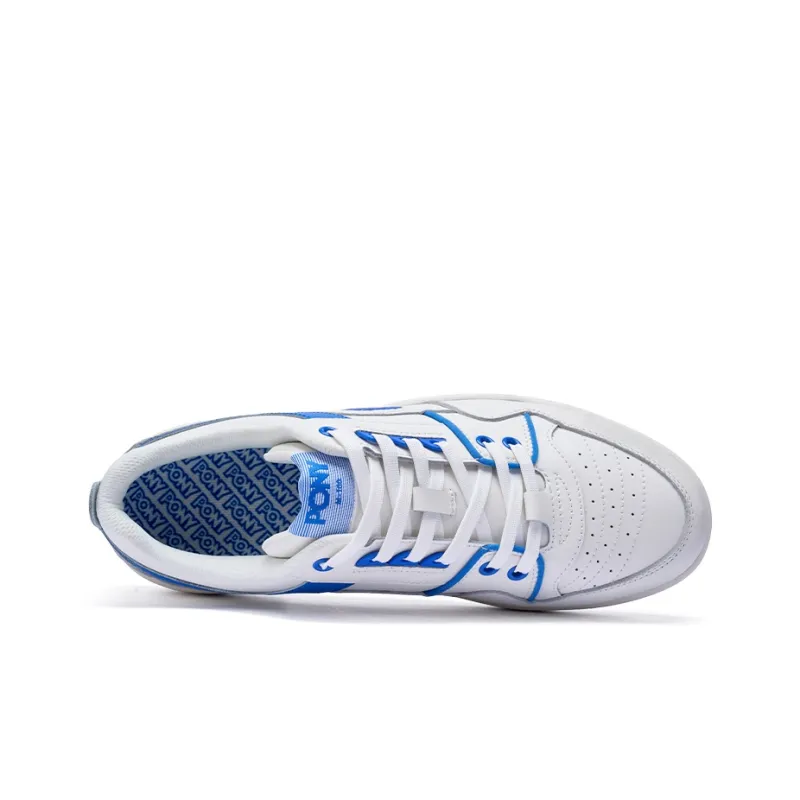 PONY M100 Slip Resistant Cushioning Low Top Skateboard Shoes Unisex White Blue-2
