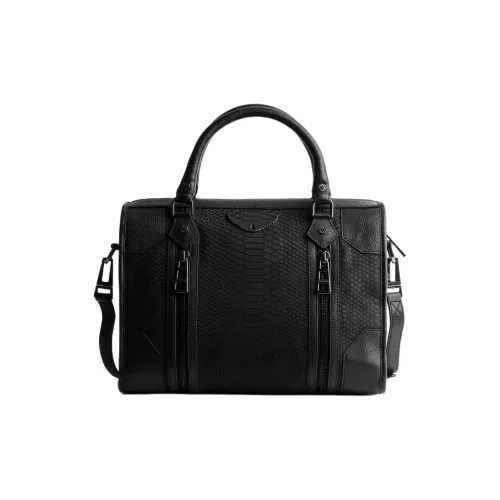 Zadig & Voltaire Cow Leather Shoulder Bag Crossbody Bag Handbag Medium Size Women's Black