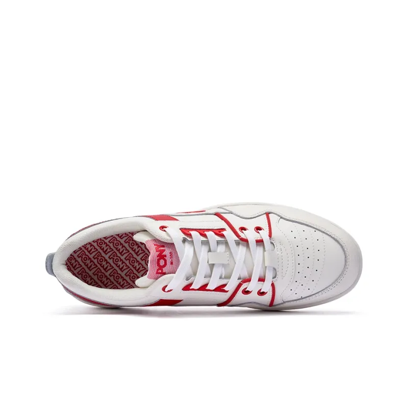 PONY M100 Slip Resistant Cushioning Low Top Skateboard Shoes Unisex Beige Red-2