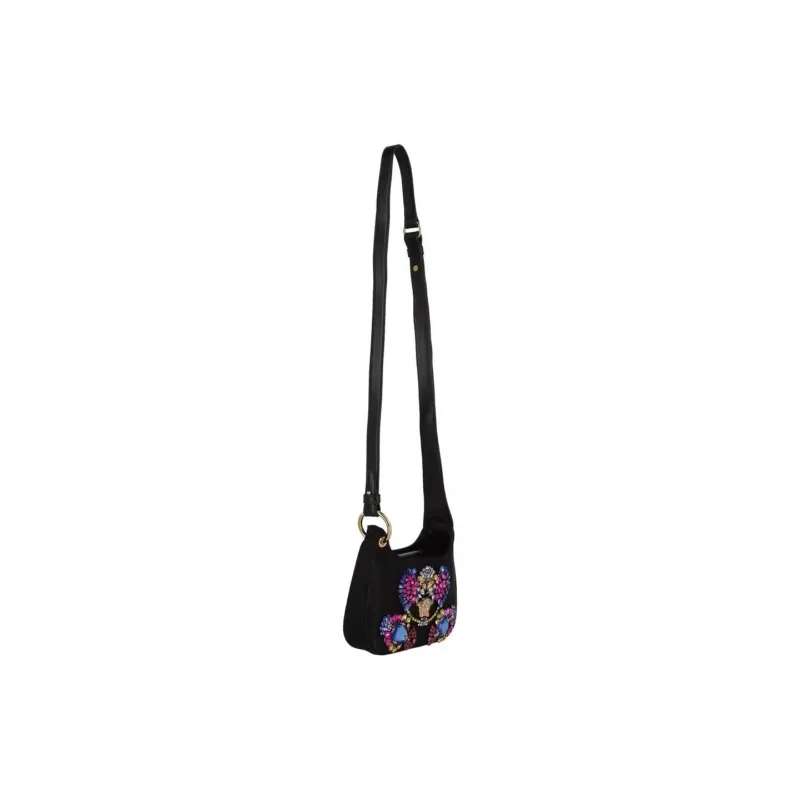 VERSACE La Medusa Nylon Hobo Bag, Shoulder Bag, Crossbody Bag Mini Women's Black-3