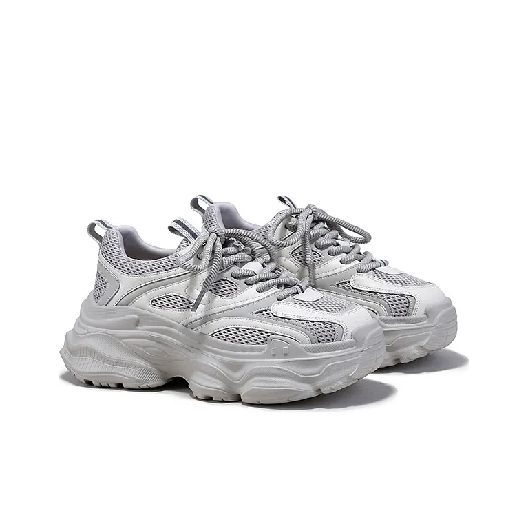 SELAIYA Slip Resistant Lightweight Height Increasing Low Top Chunky Sneakers Women's-6