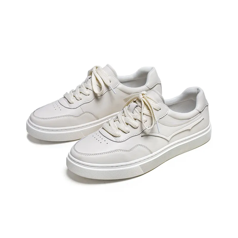 Year By Year Breathable And Wear resistant Low Top Skateboard Shoes Men's White-1