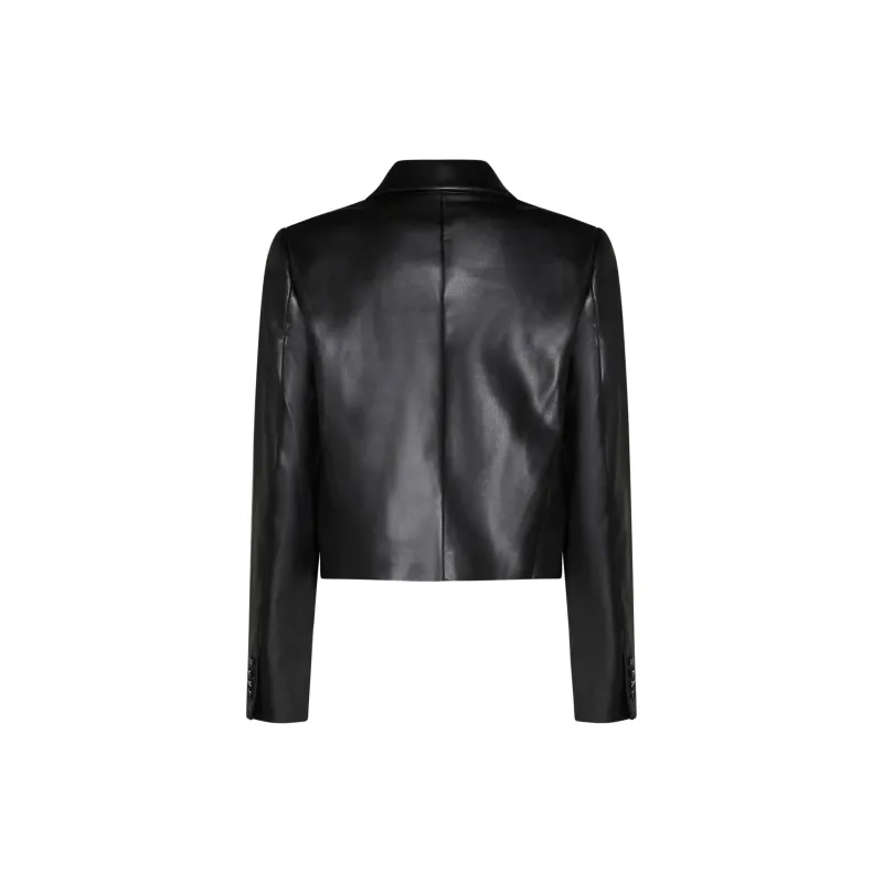 DKNY Double breasted Faux leather Blazer-1