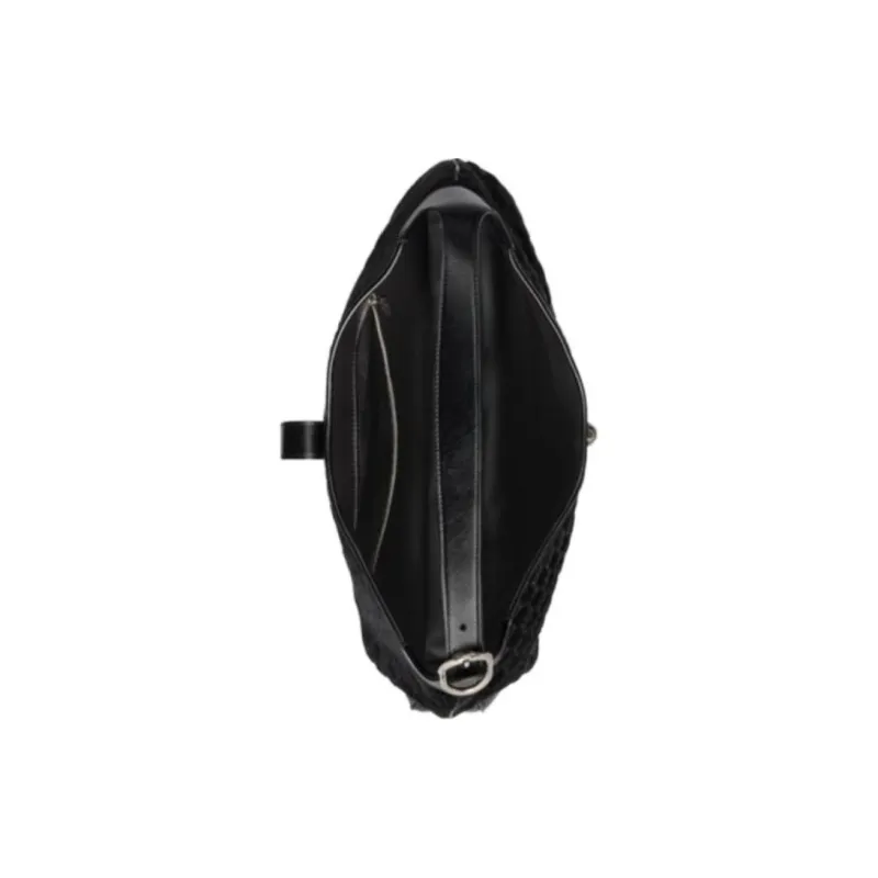 GUCCI Jackie 1961 Velvet Shoulder Bag Large Size Women's Black-4