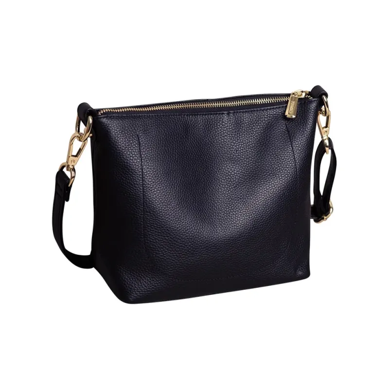 VANDEE Leather Tote Bag Shopping Bag Shoulder Bags Medium Size Women's Black-0