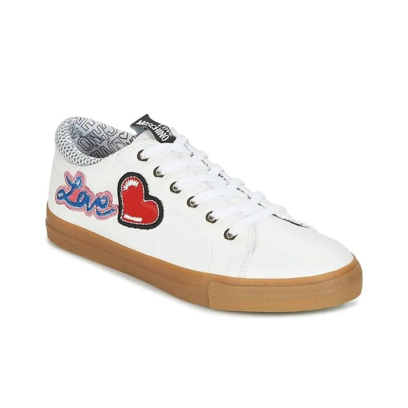 LOVE MOSCHINO Low Top Skateboard Shoes Women's White-2