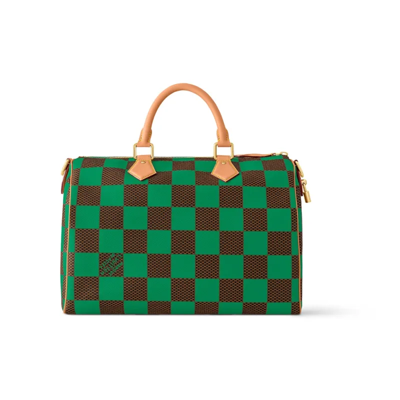 LOUIS VUITTON Speedy 40 Bandoulière Damier Pop Green-2