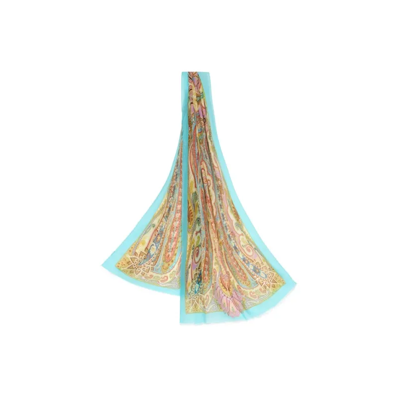 ETRO Paisley Printed Frayed Edge Scarf-1