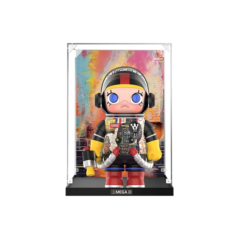 KGBOX Bubbles Mat Molly Jean Michel Basquiat 400% Doll Acrylic Figure Display Case Model Accessories-4