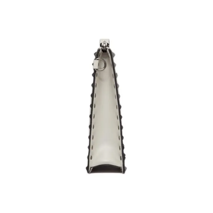 Valentino Rockstud Cow Leather Clutch Men's Opal Gray-3