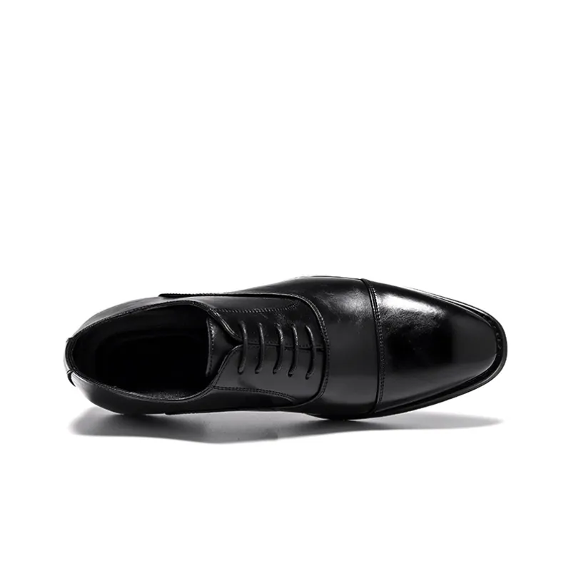 GZZ Dress Shoes Men Low Top Black-3