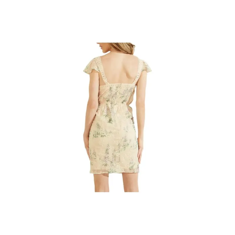 GUESS Grace Dress Short-Sleeved Dresses Women's Beige-1