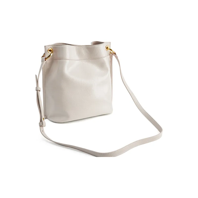 Simedin Cow Leather Bucket Bag, Shoulder Bag, Crossbody Bag Medium Size Unisex Multicolor-4
