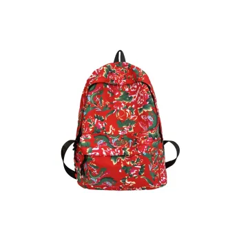 UNITE STAR Nylon Versatile Students Large Capacity Campus Backpack Regular Unisex Red/Black/Green