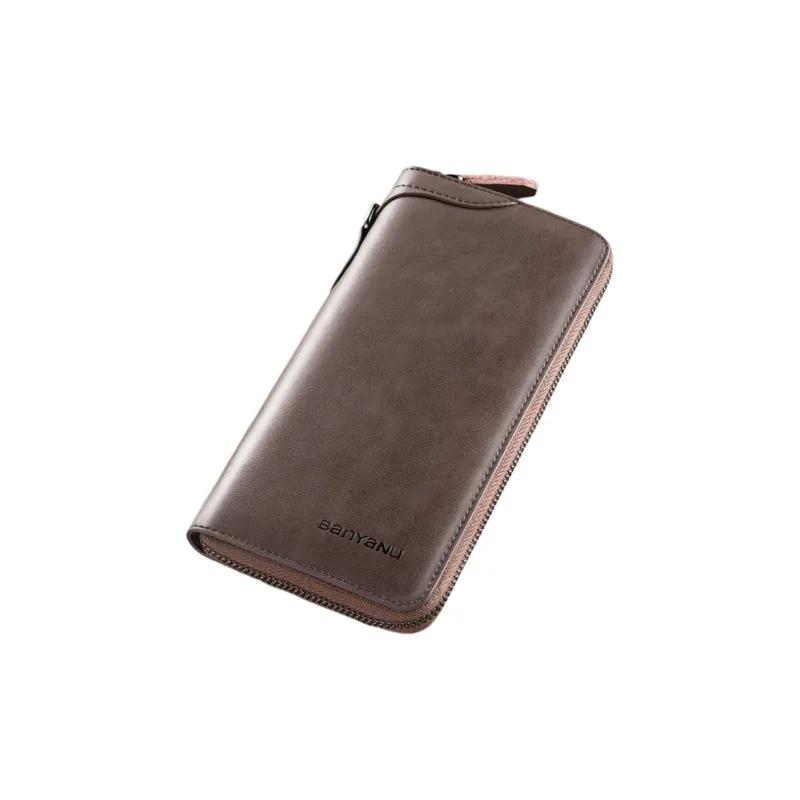Banyanu Cow Leather Wallets Card Holders Regular Men's Black/Coffee/Khaki-2