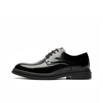GZZ Dress Shoes Men Low Top Black