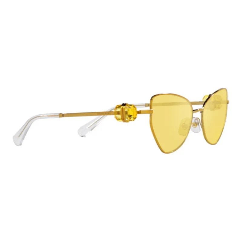 Swarovski Metal Irregular Shape Sunglasses Men's Gold-2
