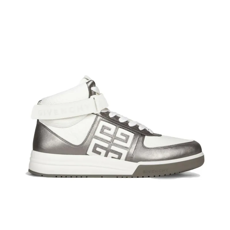 Givenchy High Top Skateboard Shoes Men's Silver Gray-1