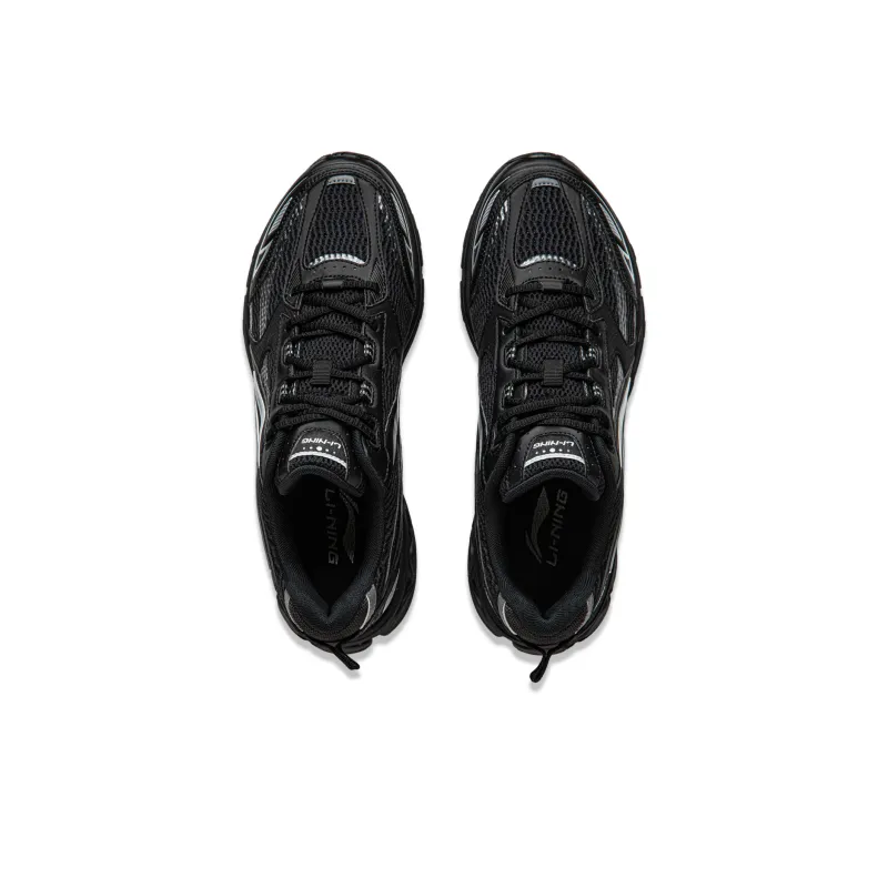 LiNing Shake 2.0 Cushioned Anti Slip And Wear Resistant Lightweight Low Top Casual Running Shoes Men's Black Silver-3