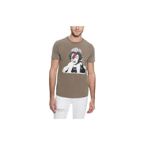 GUESS T-Shirts Men Gray Green