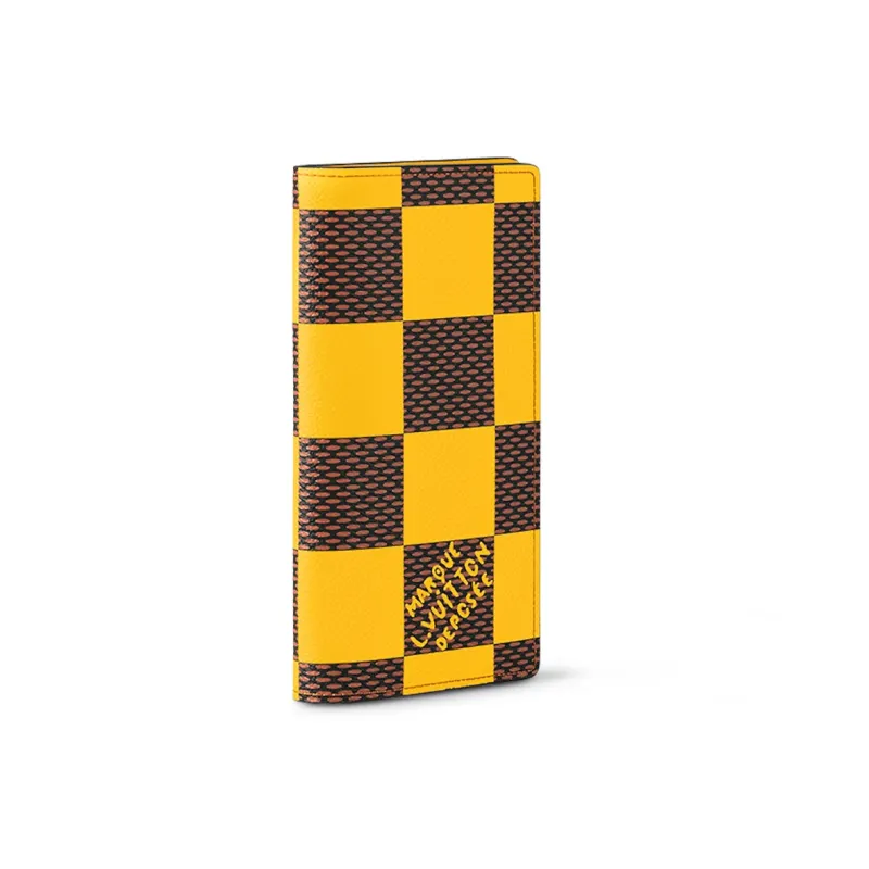 LOUIS VUITTON Brazza Wallet Damier Pop Yellow-1