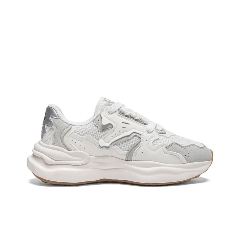 Kappa Non-slip Wear-resistant Shock Absorption Low-Top Chunky Sneakers Unisex Light Gray-1