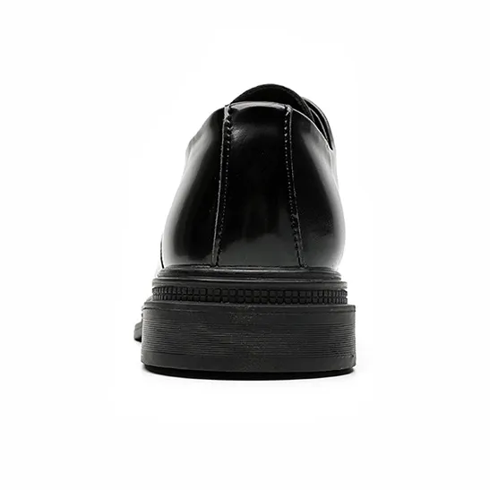 GZZ Dress Shoes Men Low Top Black-3