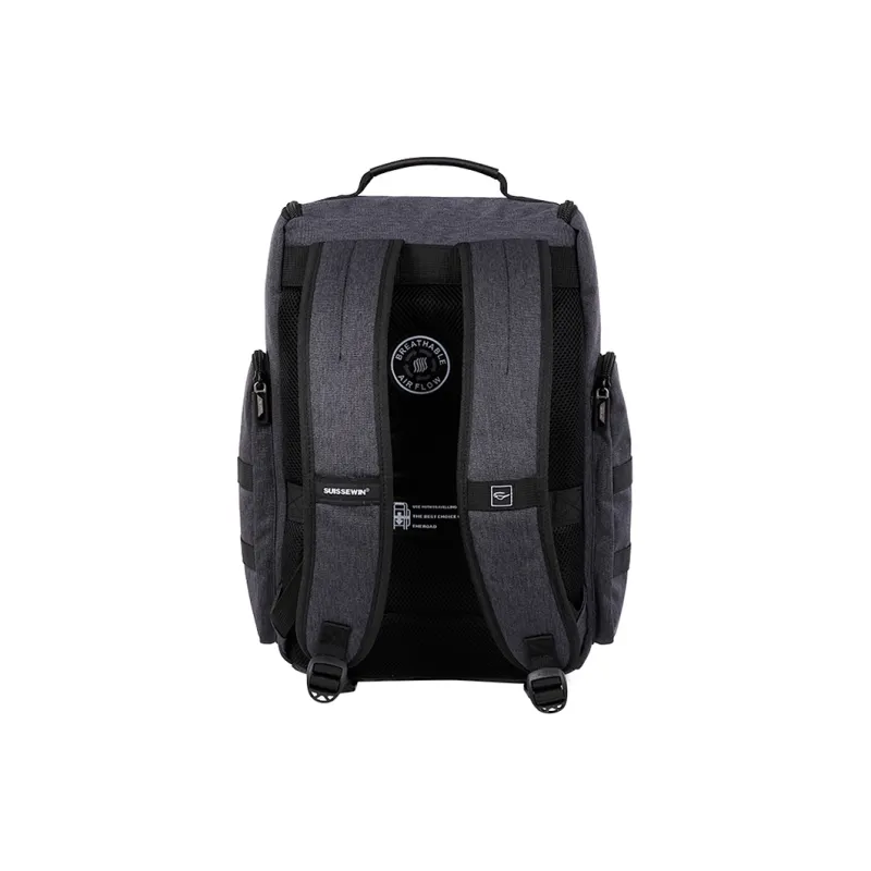 SUISSEWIN Fabric Backpack Regular Unisex Black/Gray-5