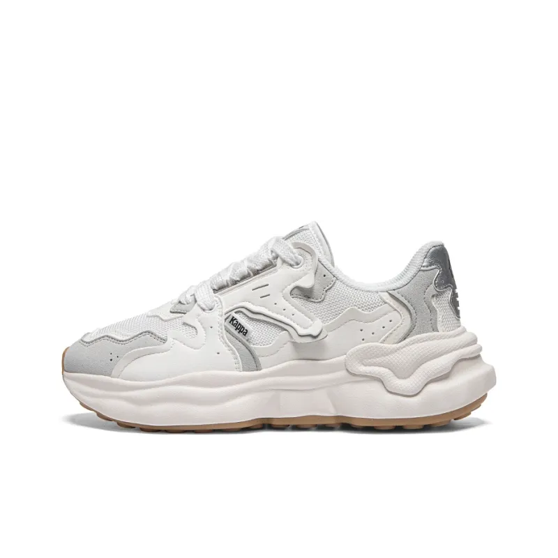 Kappa Non-slip Wear-resistant Shock Absorption Low-Top Chunky Sneakers Unisex Light Gray-0
