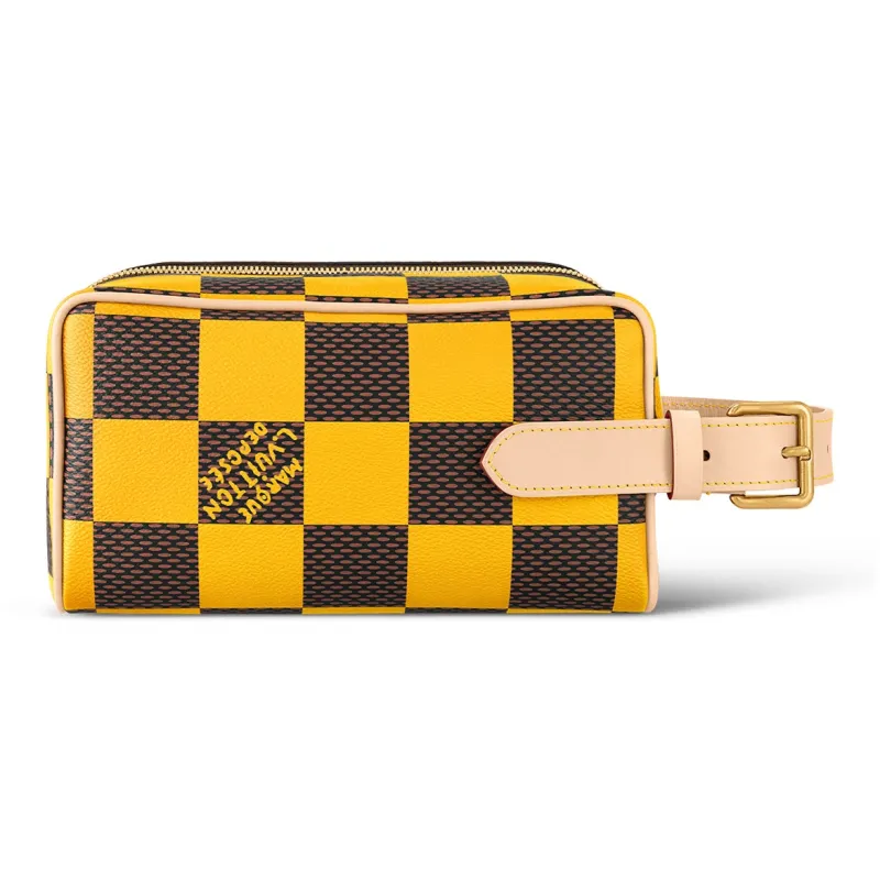 LOUIS VUITTON Locker Dopp Kit Damier Pop Yellow-4