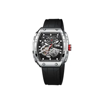 PEAK Race Collection Wrist Watch Mechanical Movement Silicone Strap Watch Men's Watches Cut Out Dial