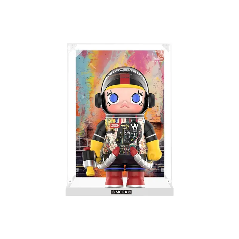 KGBOX Bubbles Mat Molly Jean Michel Basquiat 400% Doll Acrylic Figure Display Case Model Accessories-6