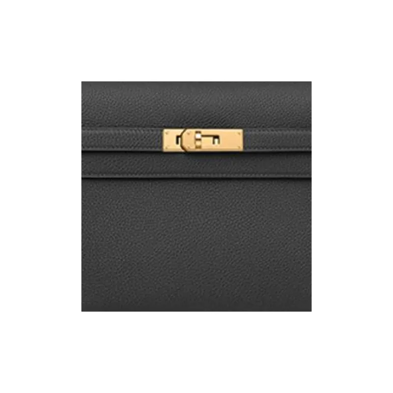 HERMES Kelly Depeches Togo Calfskin Clutch Men's 89 Noir Black-3