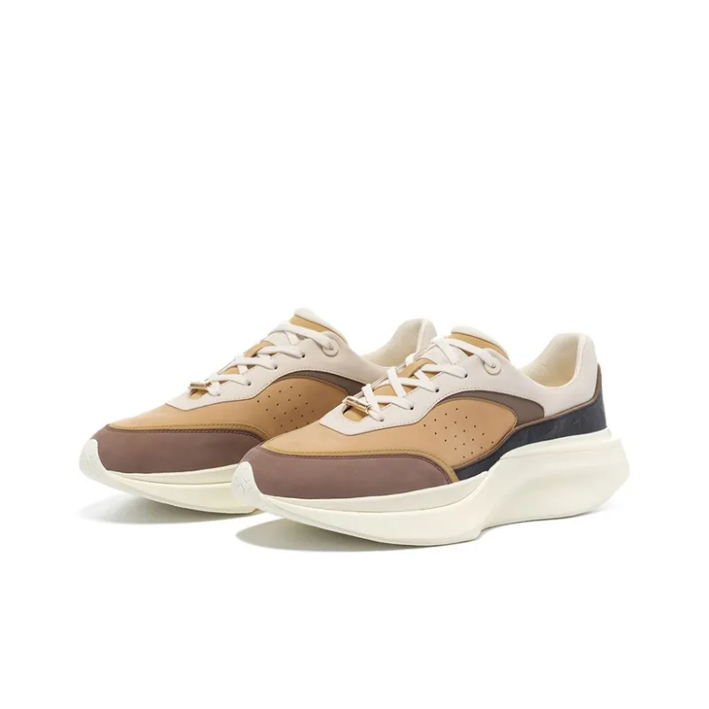 LI NING 1990 Xuanji Cushioning, Wear Resistant Low Top Running Shoes Men's Yellow Umber-1
