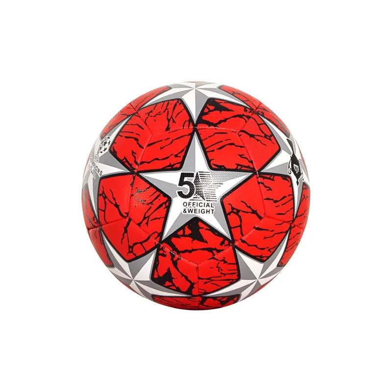 WADE Size 5 Ball Soccer PU Seamless Thermal bonding Unisex UEFA Champions League Multicolor Five Pointed Star-12