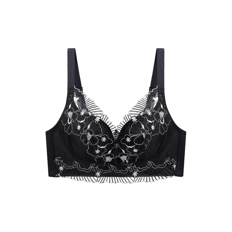 Flowers In Water Bra Women's Black-0