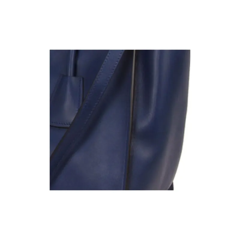 PRADA Genuine Leather Shoulder Bag Crossbody Bag Handbag Women's Dark Blue-4