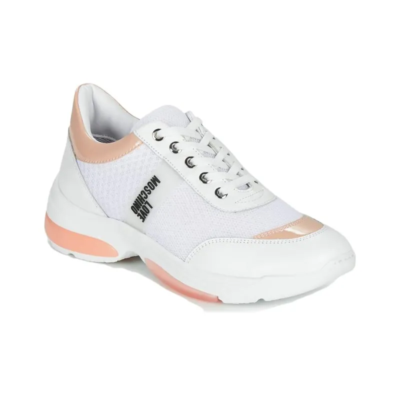 LOVE MOSCHINO Low Top Casual Shoes Women's White Pink-1