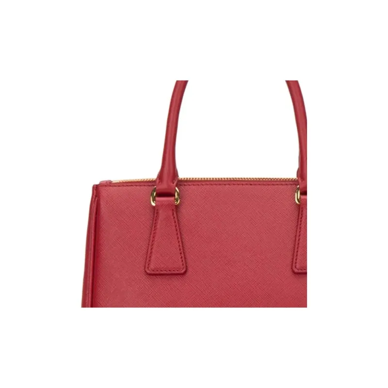 PRADA Leather Handbag Mini Unisex Red-4