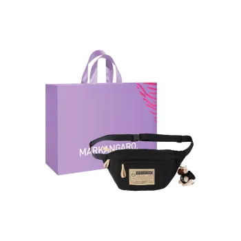 MARKANGARO Canvas Bag Fanny Pack Regular Unisex Black/White