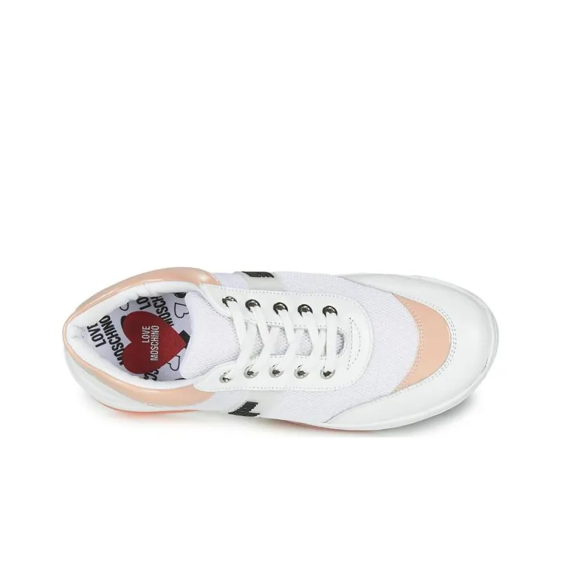 LOVE MOSCHINO Low Top Casual Shoes Women's White Pink-4