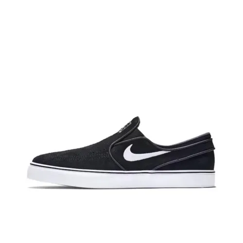 nike kids SB Stefan Janoski Cushioning Wear-Resistant Low-Top Skateboard Shoes Unisex Black White