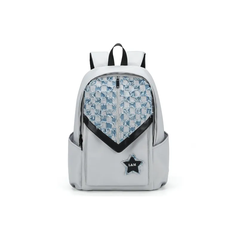 L&M Oxford Backpack Regular Unisex Black/Gray-1